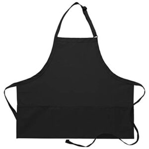 daystar apparel premium quality 3-pocket bib apron with adjustable neck and extra long ties - style 200