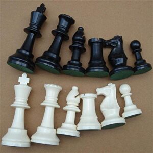 chess pieces, plastic chess set international chess set complete chess set black and white (m)