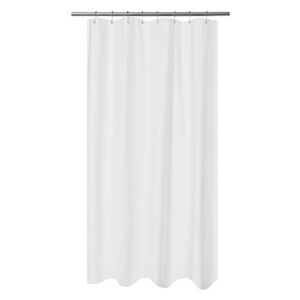 mrs awesome embossed microfiber fabric stall shower curtain liner 48 x 72 inches, washable and water repellent, white