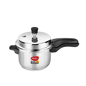 Pigeon 3 Qt Small Pressure Cooker, Stainless Steel, Olla de Presion Acero Inoxidable, Pequeña, Stovetop & Induction Compatible, Instant Cooking, Pressure Pot for Cooking, Indian Pressure Cooker 3 Lt