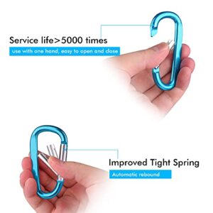 6PCS Carabiner Caribeaner Clip,3" Large Aluminum D Ring Shape Carabeaner Keychain Hook