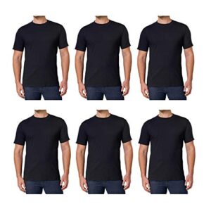 kirkland men's crew neck white t-shirts 100% combed heavyweight cotton (pack of 6) (black, xx-large)