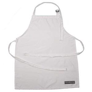 GIDABRAND White Aprons for Kids – Chef & Art Apron for Children – Ideal Child Apron for Cooking, Baking, Painting or Decorating Party - Baking Wear for 5-12 Year Olds (White, 1)