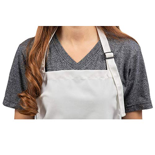 GIDABRAND White Aprons for Kids – Chef & Art Apron for Children – Ideal Child Apron for Cooking, Baking, Painting or Decorating Party - Baking Wear for 5-12 Year Olds (White, 1)