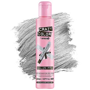 crazy color hair dye - vegan and cruelty-free semi permanent hair color - temporary dye for pre-lightened or blonde hair - no peroxide or developer required (platinum)