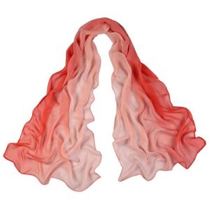 pantonight women's multicolor chiffon scarf watermelon shaded colors lightweight scarf (col 707)