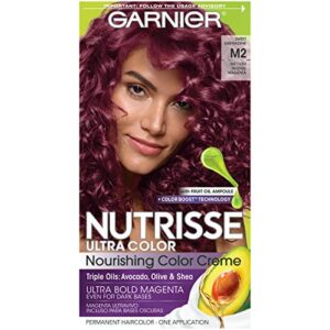 garnier hair color nutrisse ultra color nourishing hair color creme, sweet grenadine m2, 1 count