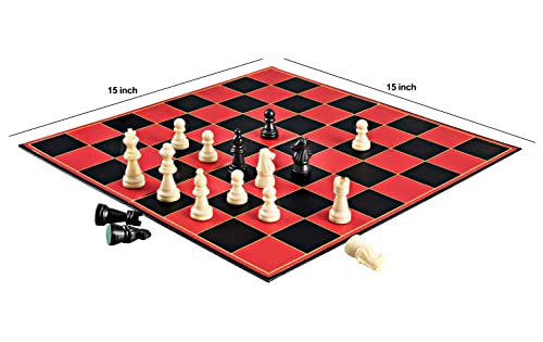 Point Games Classic Chess Board Game - 15 Inch Super Durable Folding Board - Portable Beginner Travel Chess Set for Adults and Kids