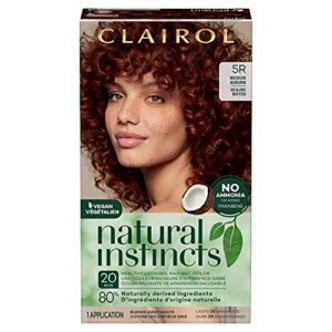 clairol natural instincts demi-permanent hair dye, 5r medium auburn hair color, pack of 1