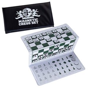 we games mini white logo magnetic pocket chess set - 6 x 3.25 in.