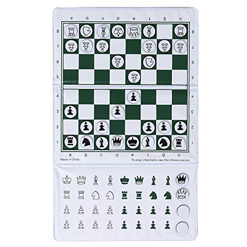 WE Games Mini White Logo Magnetic Pocket Chess Set - 6 x 3.25 in.