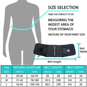 MERMAID'S MYSTERY Waist Trimmer Trainer Belt for Women Men Sport Sweat Workout Body Shaper Sauna M Black