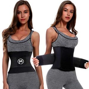 MERMAID'S MYSTERY Waist Trimmer Trainer Belt for Women Men Sport Sweat Workout Body Shaper Sauna M Black