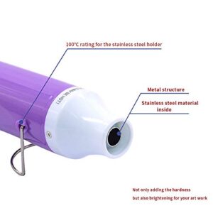 New Heat Gun,mofa Hot Air Gun Tools Shrink Gun with Stand For DIY Embossing And Drying Paint Multi-Purpose Electric Heating Nozzle Heat Gun For Epoxy Resin300W 110V (Purple,White)