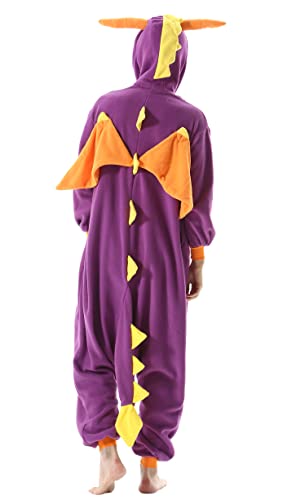 SAMGU Adult Dragon Onesie, Halloween Cosplay Costume, Cartoon One Piece Pajamas Homewear for Women Men Large