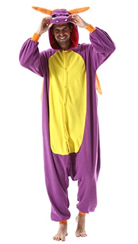 SAMGU Adult Dragon Onesie, Halloween Cosplay Costume, Cartoon One Piece Pajamas Homewear for Women Men Large