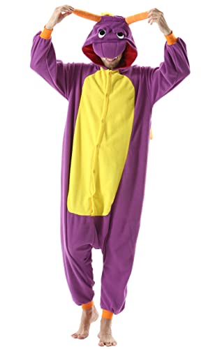 SAMGU Adult Dragon Onesie, Halloween Cosplay Costume, Cartoon One Piece Pajamas Homewear for Women Men Large