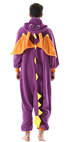 SAMGU Adult Dragon Onesie, Halloween Cosplay Costume, Cartoon One Piece Pajamas Homewear for Women Men Large