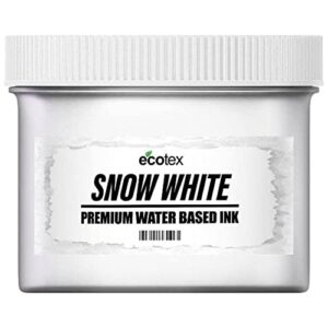 ecotex® snow white water based screen printing ink (pint - 16oz.) - fabric ink, silk screen ink, soft fabric ink or screen ink for shirt printing - screen printing supplies for screen printing kit