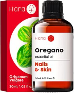 h’ana oregano essential oil for improved wellness - 100% pure therapeutic grade oregano oil essential oil for skin - oil of oregano for nails - oregano oil for diffuser & nail (1 fl oz)