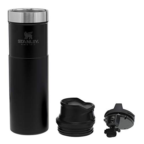 Stanley Classic Trigger Action Travel Mug 20 oz–Leak Proof + Packable Hot & Cold Thermos–Double Wall Vacuum Insulated Tumbler for Coffee, Tea & Drinks–BPA Free Stainless-Steel Travel Cup, Matte Black