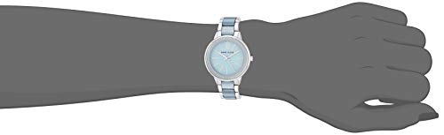 Anne Klein Women's AK/1413LBSV Silver-Tone and Light Blue Resin Bracelet Watch