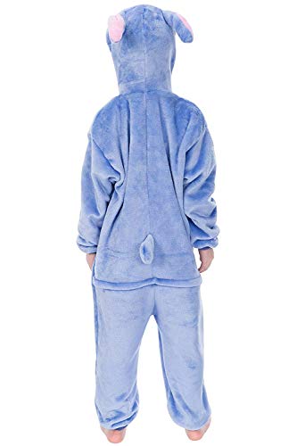 LeaveLive Kids Animal Onesies Halloween Cosplay Costume Pajamas(105#(47-51 inch), kidsblueY)