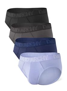 david archy men's underwear bamboo rayon breathable super soft comfort lightweight pouch briefs with fly in 4 pack (xl, black/dark gray/navy blue/sky blue - with fly)