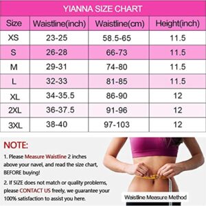 YIANNA Waist Trainer for Women Tummy Control Corsets Hourglass Sports Girdle Body Shaper 4 Hooks, (Size M, Black)