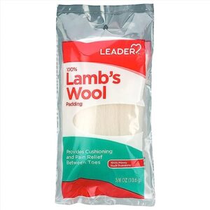 leader 100% lambs wool padding, provides cushioning comfort and pain relief between toes, 3/8 oz
