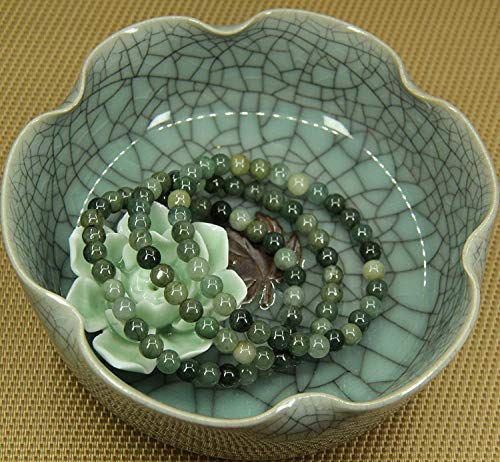 Angelstones Natural Dark Green Jade Gemstone 6mm Round Beads Stretch Bracelet 7" Unisex