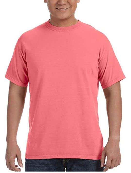 Comfort Colors Men's Adult Short Sleeve Tee, Style 1717, Neon Red Orange, Small