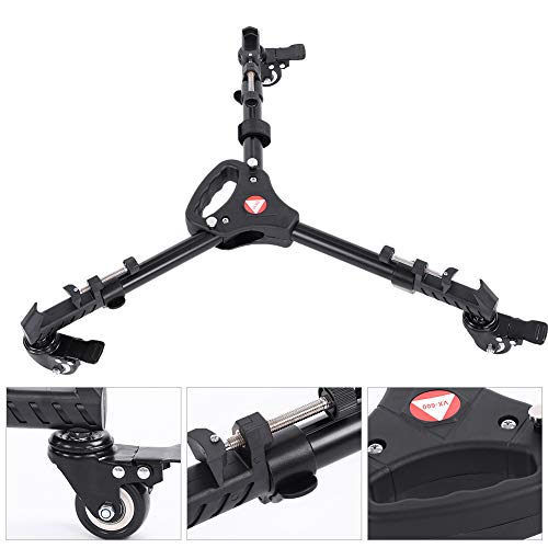 Acouto Tr Dolly with Wheels Heavy Duty VX-600 Foldable Tr Dolly 3 Wheels Stand Pulley Base Universal Camera Photography Professional Aluminium Alloy Tr Dolly Rail Track