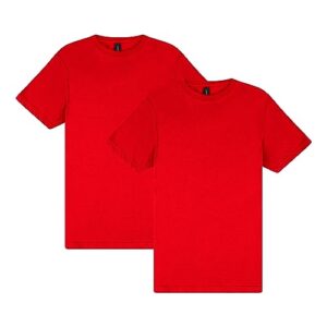 gildan adult softstyle cotton t-shirt, style g64000, multipack, red (2-pack), medium