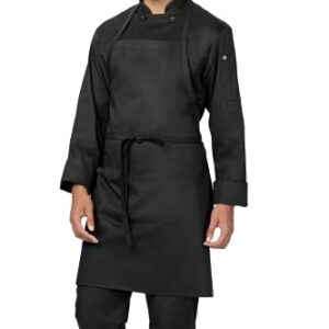 Chef Works Unisex Sustainable Bib Apron, Black, One Size