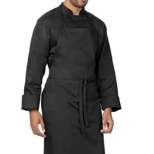 Chef Works Unisex Sustainable Bib Apron, Black, One Size