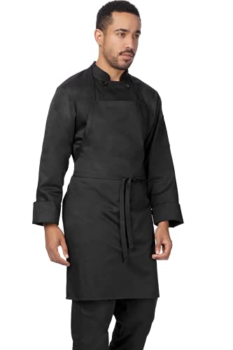 Chef Works Unisex Sustainable Bib Apron, Black, One Size