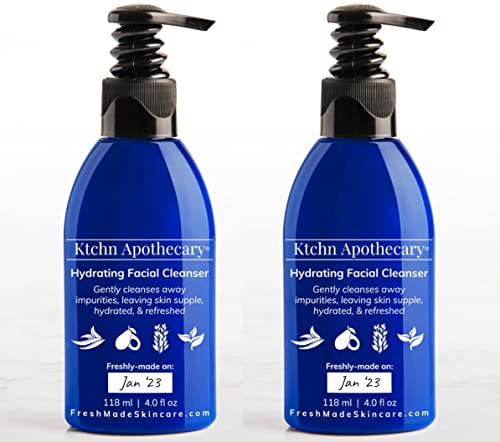 Ktchn Apothecary Hydrating Face Wash, Daily Foaming Facial Cleanser + Makeup Remover, High-Performing yet Gentle Anti Aging Formula, Freshly Made with Natural & Clean Ingredients, Nourishing & Non-Drying, Pack of 2 ($45 Value)