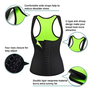 Rolewpy Women Neoprene Waist Trainer Corset Sweat Vest Sauna Body Shaper Cincher Workout Tank Top (Black Sauna Vest, Small （US 4-8）)