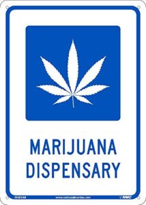 nmc m485ab notice – marijuana dispensary sign - 10 in. x 14 in. aluminum notice with graphic, blue text on white base