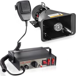 mophorn 200w car warning alarm vehicle 7 sound loud warning alarm kit mic system emergency fire siren pa speaker