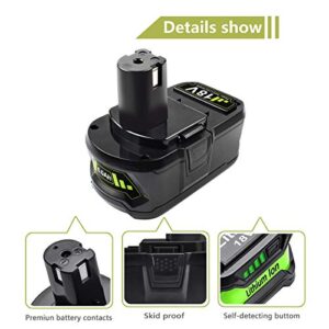 POWTREE 18V 6000mAh P108 Battery Li-ion Replacement for Ryobi 18V Battery ONE+ P108 P102 P103 P104 P105 P107 P109 P122 Cordless Power Tools Battery with LED Indicator