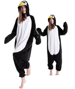 adult penguin pajamas one piece halloween christmas cosplay penguin costume animal homewear sleepwear for women men