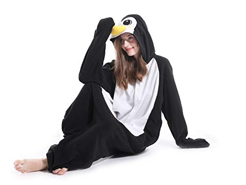 Adult Penguin Pajamas One Piece Halloween Christmas Cosplay penguin Costume Animal Homewear Sleepwear For Women Men