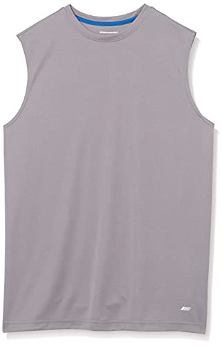 Amazon Essentials Men's Performance Tech Muscle Tank T-Shirt, Pack of 2, Medium Grey/Royal Blue, XX-Large