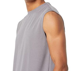 Amazon Essentials Men's Performance Tech Muscle Tank T-Shirt, Pack of 2, Medium Grey/Royal Blue, XX-Large