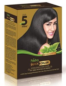 nisha quick hair color henna-based herbal protection & no ammonia 100% grey coverage permanent root touch up & full hair color