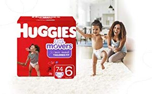 Huggies Little Movers Baby Diapers, Size 6, 74 Ct