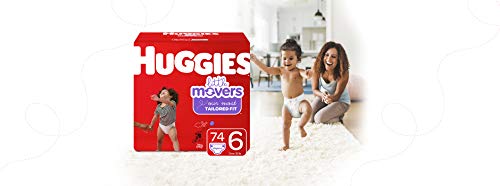 Huggies Little Movers Baby Diapers, Size 6, 74 Ct