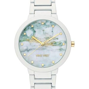 Nine West Women's NW/2274MAWT Rubberized White Bracelet Watch